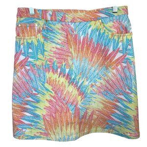 Hearts of Palm Tropical Pastel Mini Skirt Women’s 6 Multicolor Resort Athleisure